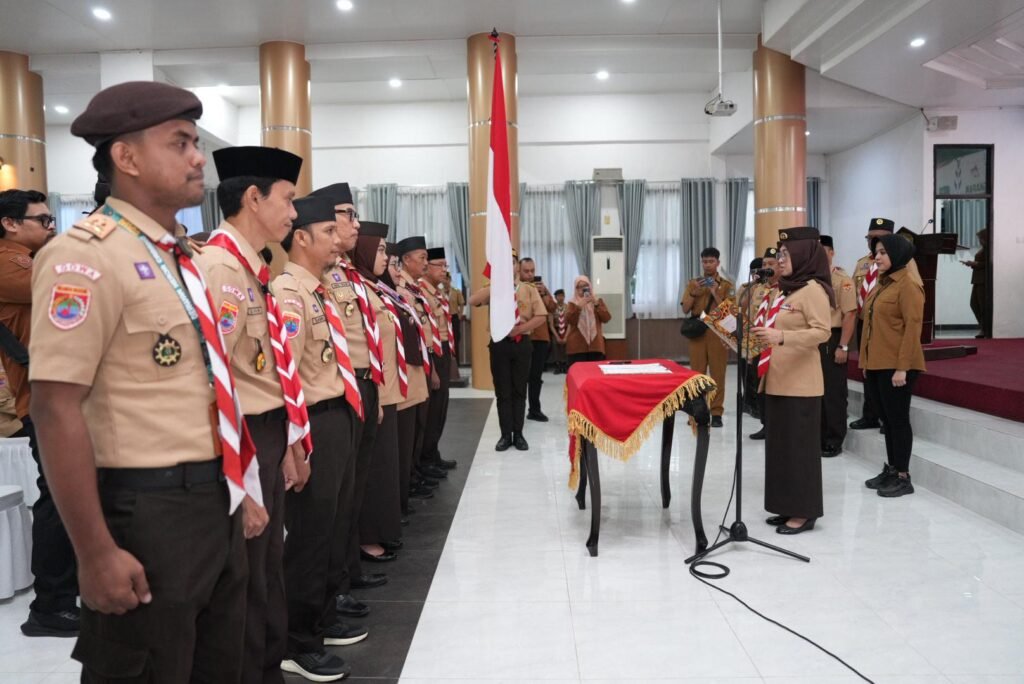 Ka. Kwarcab Gerakan Pramukan Mengukuhkan Pengurus Organisasi Pendukung dan Badan Kelengkapan Kwarcab Gowa Masa Bakti 2024-2029.